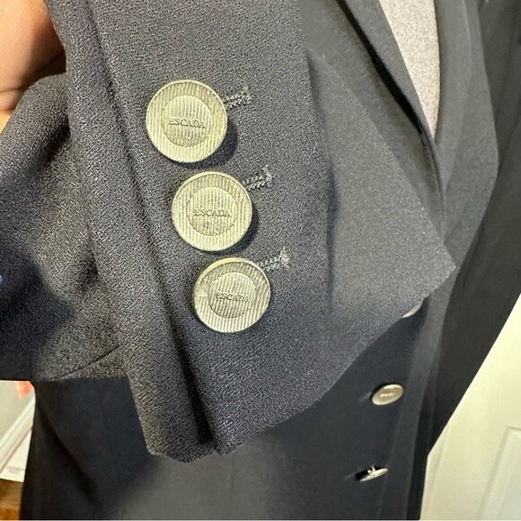 Escada Vintage Navy Pant Suit Set Size 40 - Picture 10 of 10